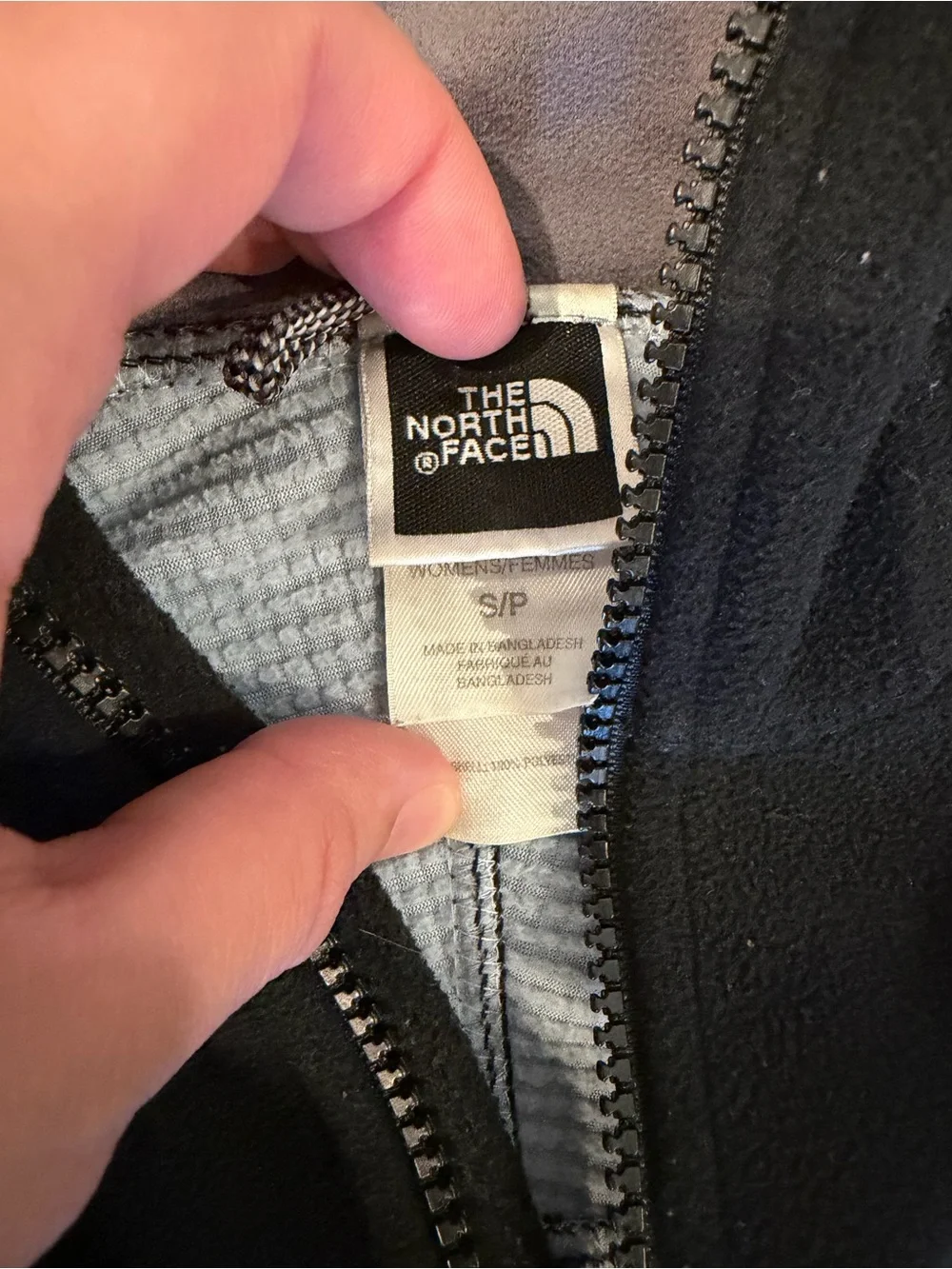 The North Face Black Fleece Hoodie with Light Gray Lining